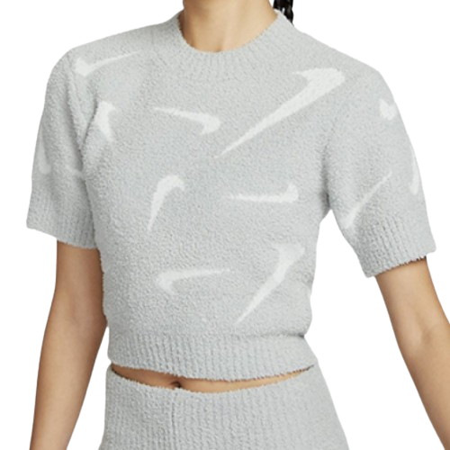 나이키  피닉스 코지 부클레 슬림 크롭 니트 반팔 탑 FD4287-077