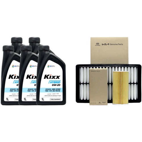 GS칼텍스 KIXX 하이브리드 0W20 5L + 순정필터 기아 쏘렌토 MQ4 하이브리드