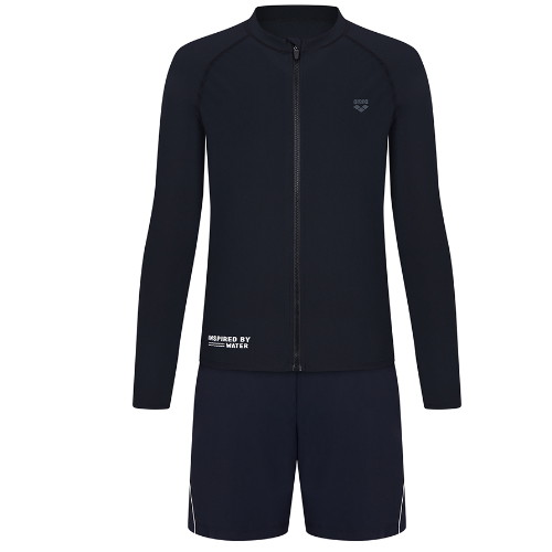 아레나  애쉬 레저 집업 래쉬가드 세트 A4BM1PC71BLK