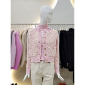 씨씨콜렉트 라운드넥 부클 숏 니트가디건 E241KSL111