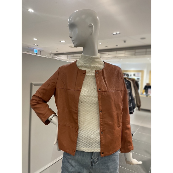 르니앤맥코이 노카라 단추 레더 자켓 ML04JK101