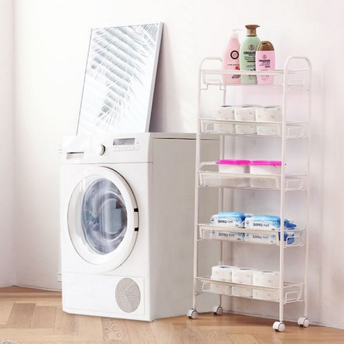 리벤스 이동식 메쉬 수납 선반 5단 트롤리