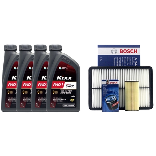 GS칼텍스 KIXX 파오1 0W30 4L + 보쉬필터 현대 더뉴 아반떼AD 가솔린