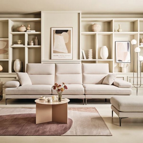 에싸 프라도 스윙기능 리브 패브릭 소파 4인용