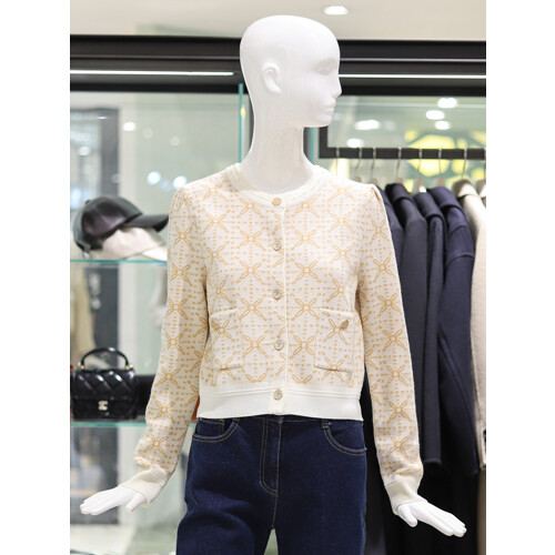 ZOOC 자카드 패턴 울 혼방 가디건 Z241KSL002