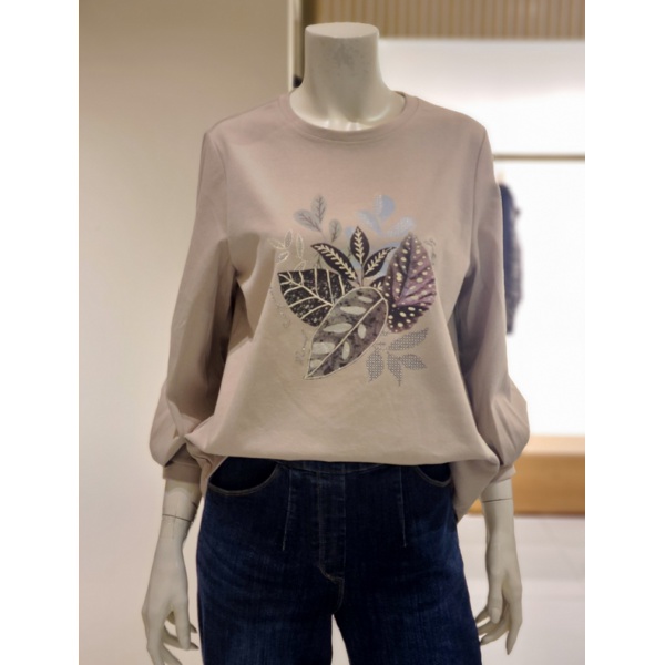 벨라디터치 여성 캐주얼 프린팅 라운드넥 티셔츠 V3E1TS22