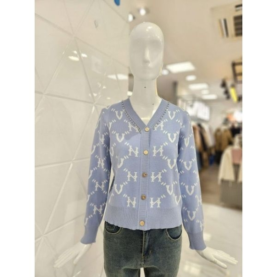 밸리걸 레터링 패턴 큐빅 가디건 230149