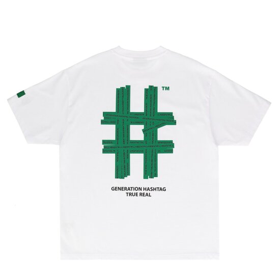 빈트릴 테이핑 해시태그 오버핏 반팔 티셔츠 BA242TS002