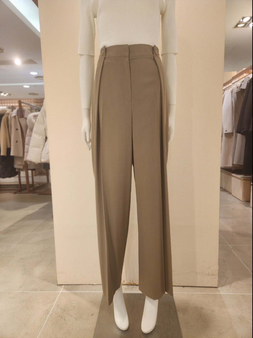 리스트 버튼 원턱 와이드 팬츠 TWWSLO50080