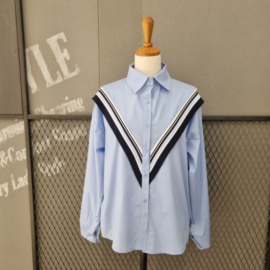 르니앤맥코이 니트배색블라우스 ML04BL709