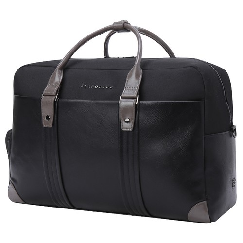 세인트앤드류스  메탈 로고 배색 레더 보스턴백 811D1BB001_BK