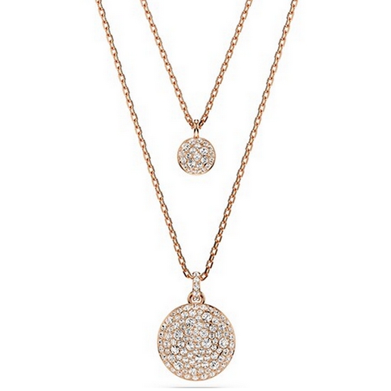 스와로브스키  여성 Meteora 로즈골드 레이어드 목걸이 5683449