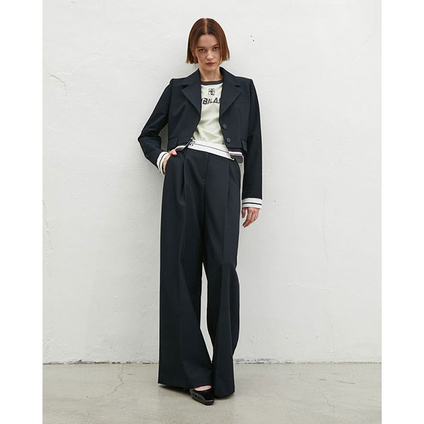 에고이스트 여성 하리 배색 핀턱 와이트 팬츠 EP3WP865