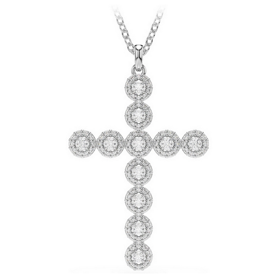 스와로브스키  여성 Insigne Angelic 십자가 로듐 목걸이 5675573