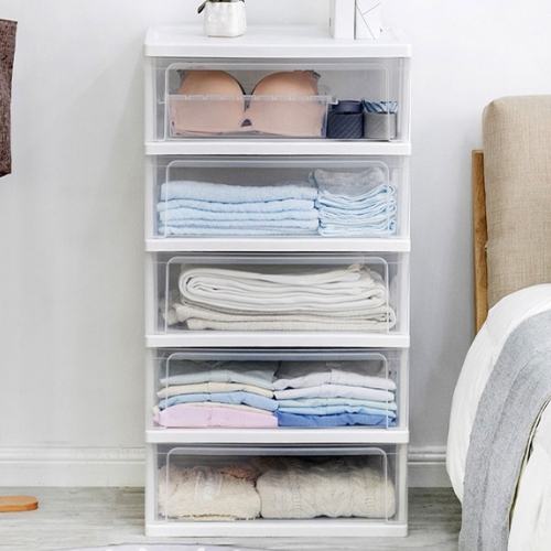 아이리스코리아 아이리스 5단 와이드 투명 서랍장