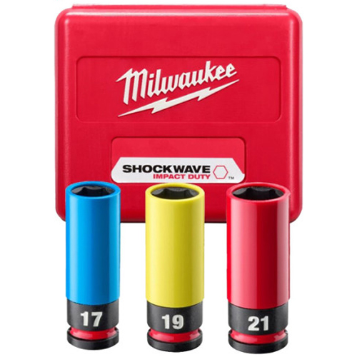 밀워키 1/2인치 러그 너트 휠 소켓 세트 49-66-7834 (3pcs)
