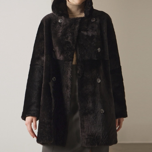 로보 스페인 라도마 리버시블 더블 카라 무스탕