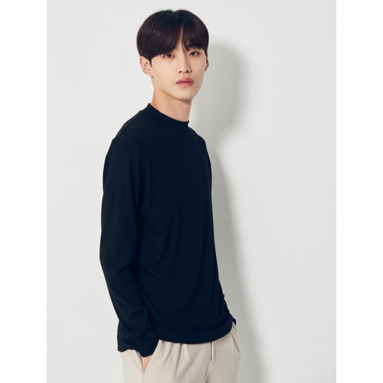 에잇세컨즈 리브 모크넥 긴소매 티셔츠 210941BY65