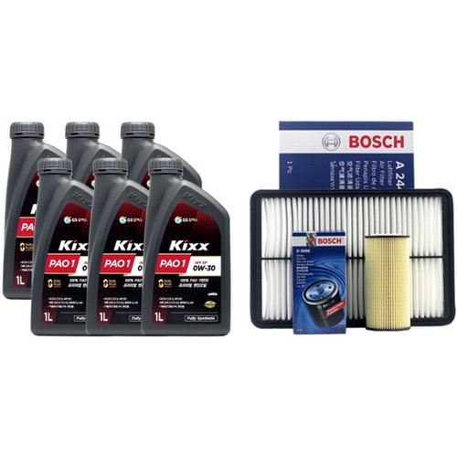 GS칼텍스 KIXX 파오1 0W30 6L + 보쉬필터 현대 더뉴 싼타페TM 가솔린