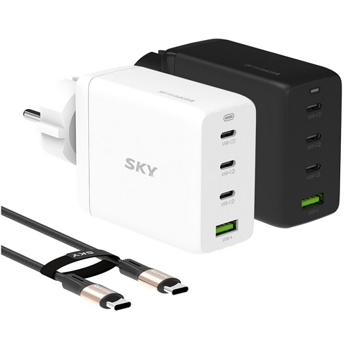 스카이랩 스카이 필 PD PPS 100W 4포트 GaN 접지형 충전기 SKY-GaN100G [케이블포함] - 에누리 가격비교