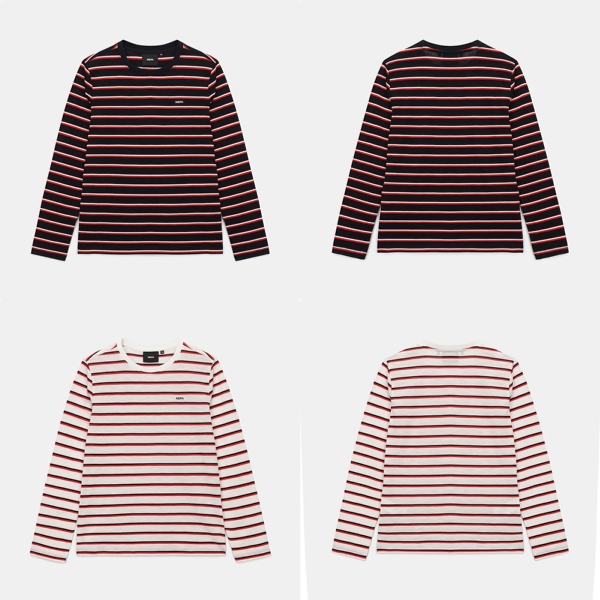 네파 스트라이프 라운드 긴팔 티셔츠 7K25345