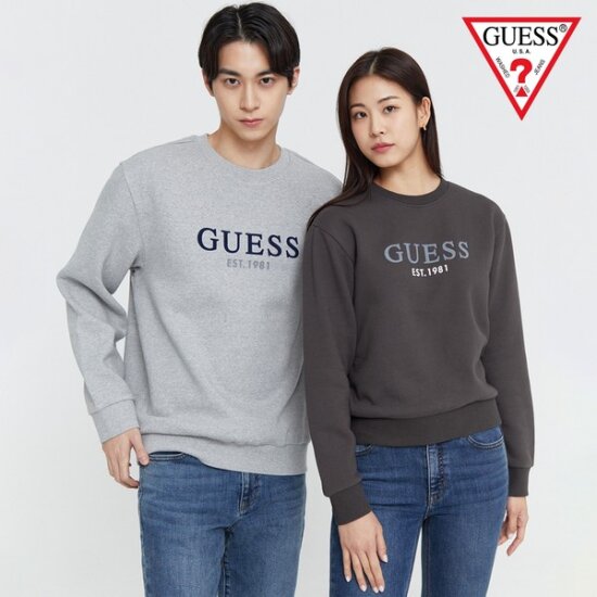 게스 기모쭈리 로고 프린트 맨투맨_NN4K0262