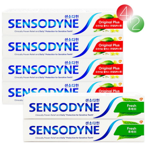 글락소스미스클라인 센소다인 오리지널 플러스 100g 4개 + 후레쉬민트 100g 2개