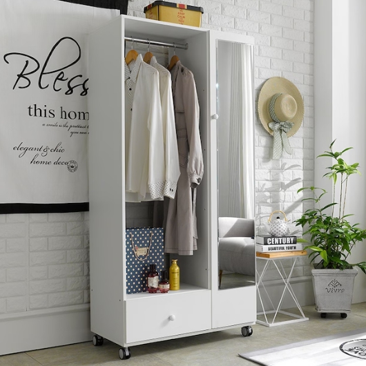 블리스데코  신시아 전신거울 이동식 행거 800