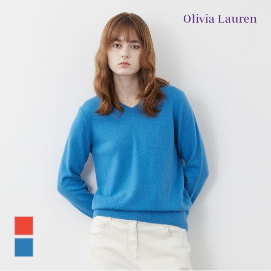 올리비아로렌 캐시미어 브이넥 니트 VOBBL3W9211