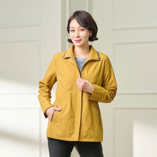 마담엘레강스 모스트 체크배색 트렌치 자켓 K241JK09