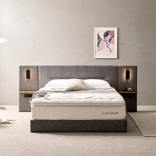 라클라우드 베니스 패브릭 평상형 LED침대 Q/K+패널2개