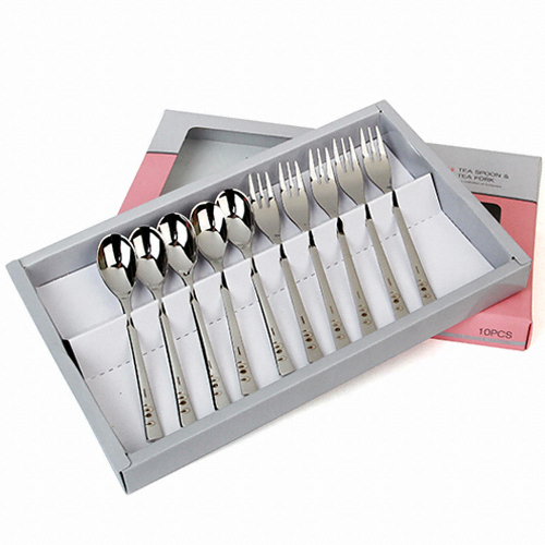 골든벨금속 리멤버 레이저 티스푼+티포크세트 10P