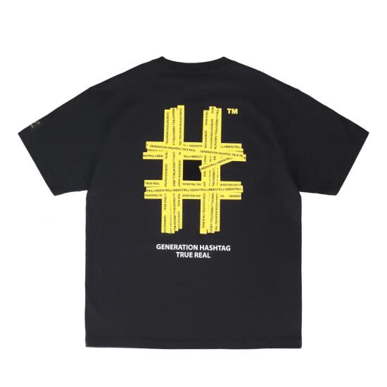 빈트릴 테이핑 해시태그 오버핏 반팔 티셔츠 MT BA242TS001