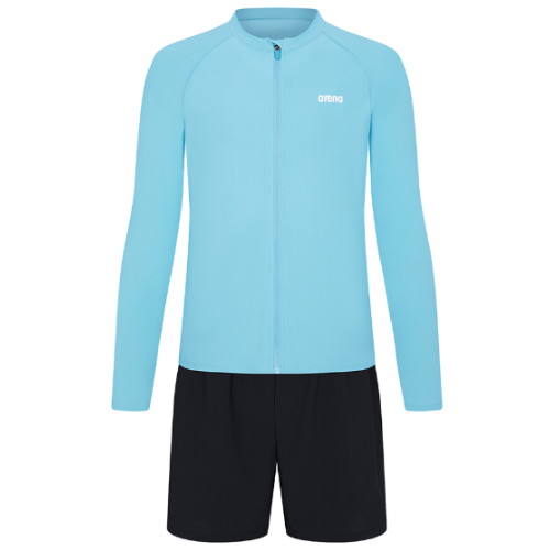 아레나  남성 이니셜 레저 짚업 래쉬가드 세트 A4BM1PC02MNT