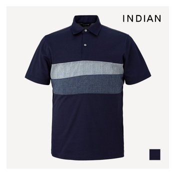 인디안 면혼방 가슴 배색형 티셔츠 MITASXM3421