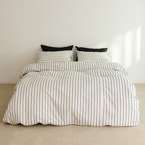 데코뷰 고밀도 먼지없는 스트라이프 이불커버
