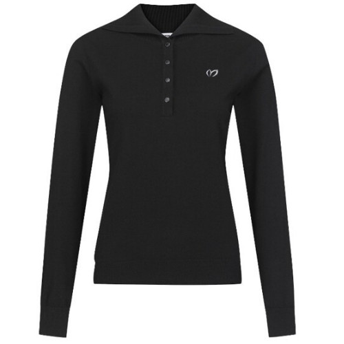 마스터바니에디션 심볼 자수 리브 칼라 긴팔 니트 421D1SR002