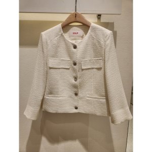 숲(SOUP) 7부 소매 포켓 장식 트위드 자켓 SA4JKM3