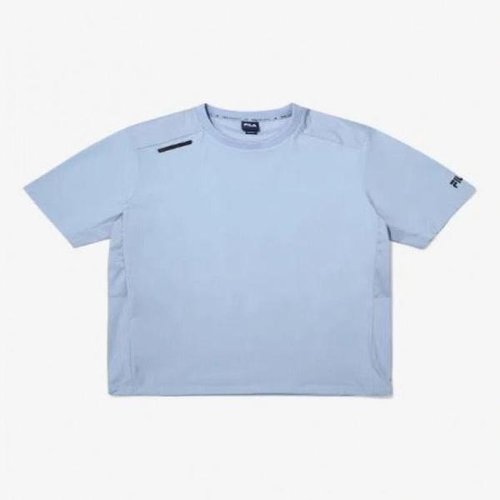 휠라  경량 스트레치 소재 믹스 우븐 반팔티 FS2RSG2206X_HBU