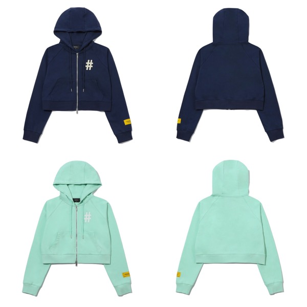 빈트릴 여성 클래식 해시태그 로고 크롭 후디집업 BA241TR501