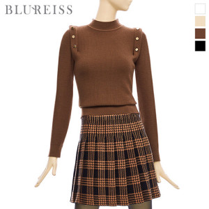 블루레이스 단추포인트 슬림 반목 니트 BI3F3KT2181