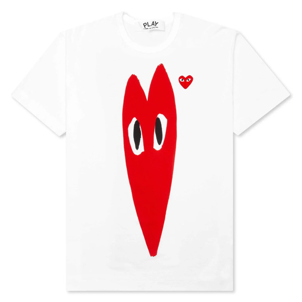 꼼데가르송 12주년 슬림 레드 프린트 티셔츠 AZT224 0511