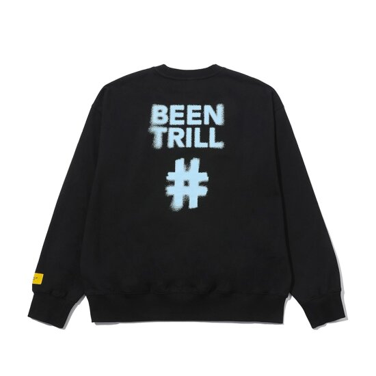 빈트릴 블러 해시태그 오버핏 맨투맨 BA241RM004
