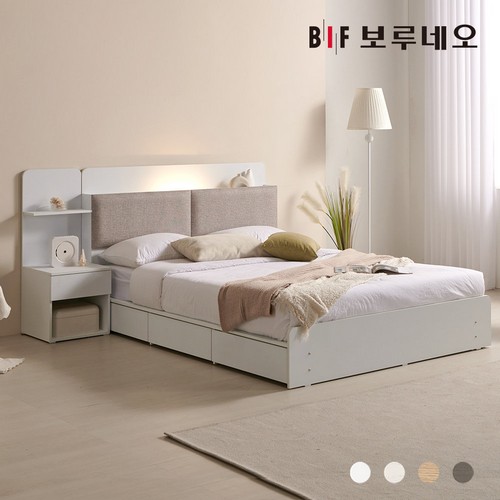 BIF보루네오 리오Po 3서랍 수납 호텔 침대 Q+협탁