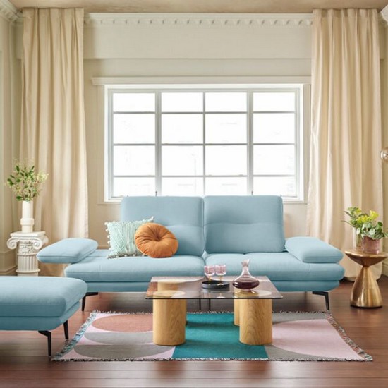 에싸 로마노 스윙기능 리브 패브릭 소파 3인용