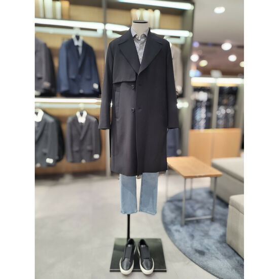 지오지아 세미오버핏 트렌치 코트 BK ABC1CG1102