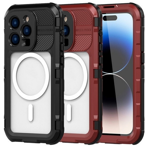 베락스  아이폰14 프로 파워 워터프루프 마그네틱 하드 커버 케이스