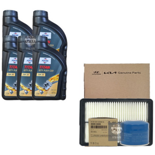 훅스  타이탄 GT1 플렉스23 5W30 5L + 순정필터 현대 그랜저IG 2.4 가솔린