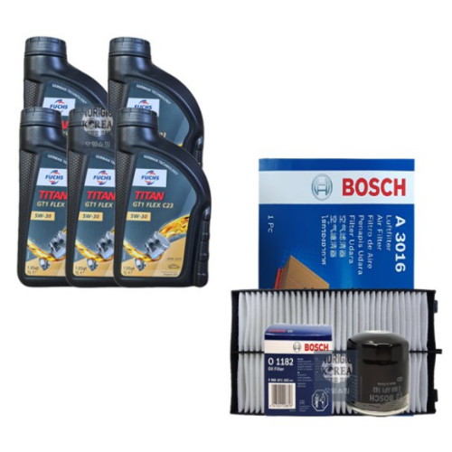 훅스  타이탄 GT1 플렉스23 5W30 5L + 보쉬필터 기아 더뉴 쏘렌토 2.0 가솔린 터보