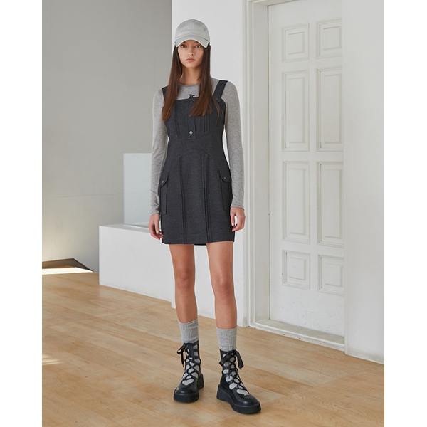 에고이스트 절개 포인트 슬림 미니 원피스 EQ1WO260